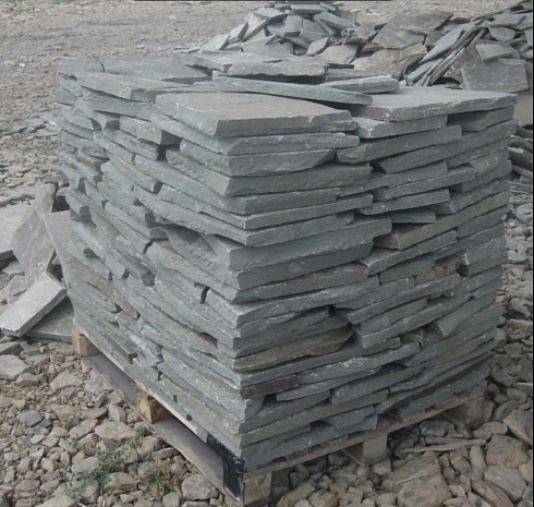 Kamenclub.ru: Песчаник пластушка серо-зеленый (1,5 см)  купить в Самаре плитняк - пластушка серо-зеленый, серый, зеленый пластушка рваная ландшафтная колотая 10200 руб/м3   фото КАМЕНЬ КЛУБ