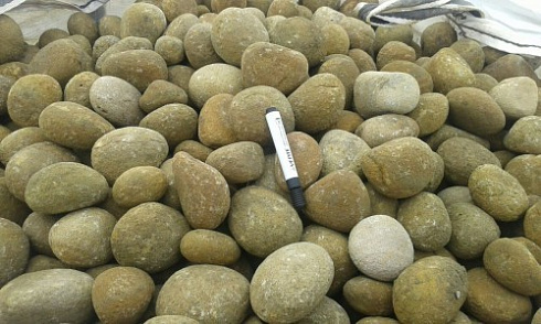 Kamenclub.ru: Песчаник ядра, фр. 100-300 мм  купить в Самаре песчаник бежевый серый рыжий речная галька 5 000 руб/т   фото КАМЕНЬ КЛУБ