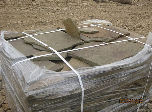 Kamenclub.ru: Песчаник пластушка серо-зеленый (4,0 см- 5,0 см)  купить в Самаре песчаник серо-зеленый, серый, зеленый песчаник рваный ландшафтный колотый 9000 руб/м3   фото КАМЕНЬ КЛУБ