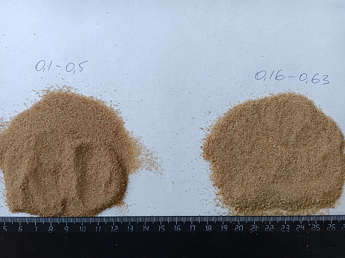 Кварцевый песок для площадок фр. 0,16-0,63 мм.  купить в Самаре фото Камень Клуб