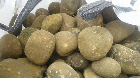 Kamenclub.ru: Песчаник ядра, фр. 100-300 мм  купить в Самаре песчаник бежевый серый рыжий речная галька 5 000 руб/т   фото КАМЕНЬ КЛУБ