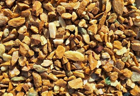 Kamenclub.ru: Щебень крошка желтый (ЗЛАТОЛИТ) фр. 10-20 мм.  купить в Самаре златолит бежевый, золотистый, желтый каменная декоративная крошка щебня златолита 10800 руб/т   фото КАМЕНЬ КЛУБ